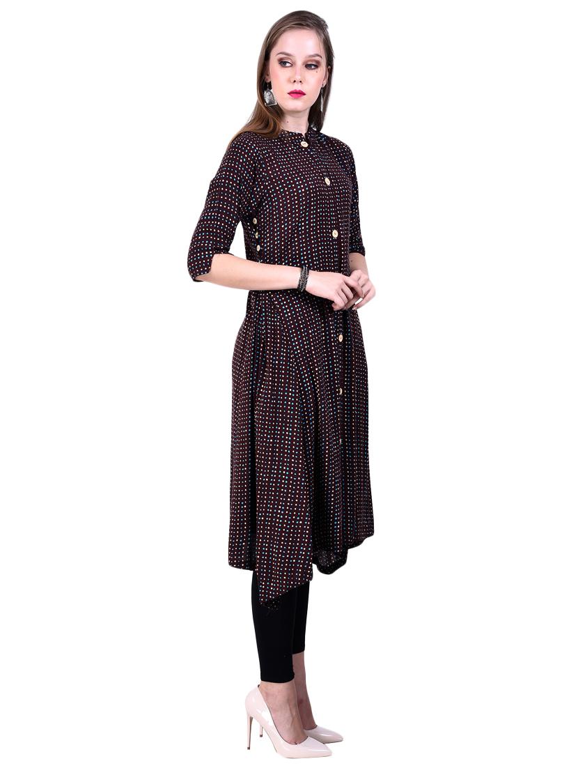printed asymmetric kurta - 17110430 - Zoom Image - 2