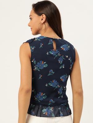 floral asymmetric top - 17111973 - Standard Image - 3