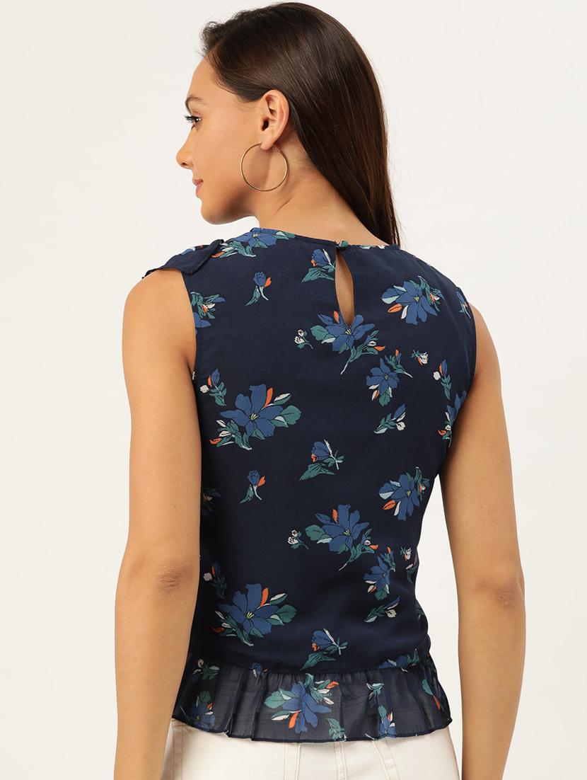 floral asymmetric top - 17111973 - Zoom Image - 3