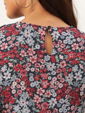 floral asymmetric top - 17111975 - Standard Image - 5