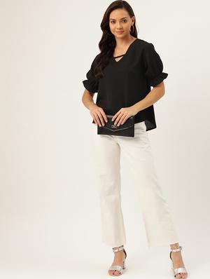 puff sleeves v neck op - 17111987 - Standard Image - 4