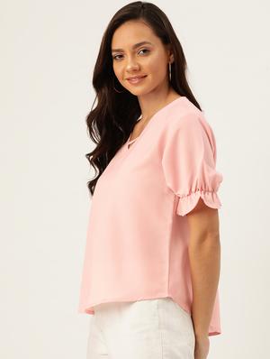 puff sleeves v neck op - 17111989 - Standard Image - 2