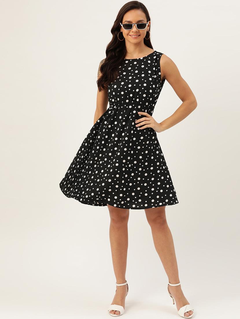 polka dot flared dres - 17111990 - Zoom Image - 4