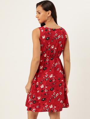 round neck floral dress - 17111991 - Standard Image - 3