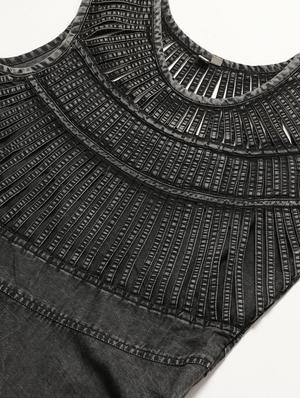 black cotton aline dress - 17111994 - Standard Image - 5