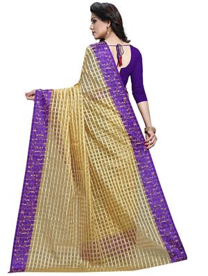 checkered handloom saree with blouse - 17112008 - Standard Image - 2