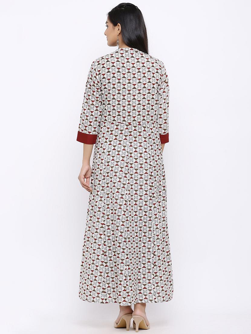 printed flared kurta - 17112039 - Zoom Image - 3