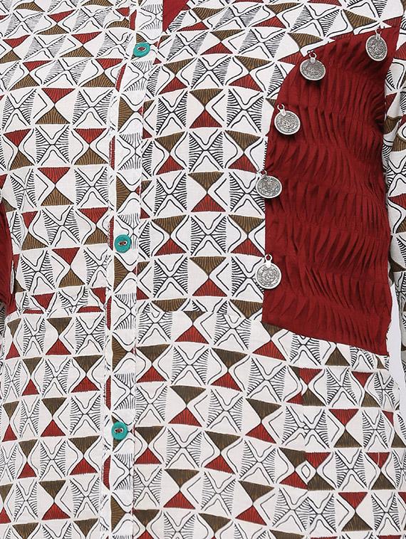 printed flared kurta - 17112039 - Zoom Image - 4