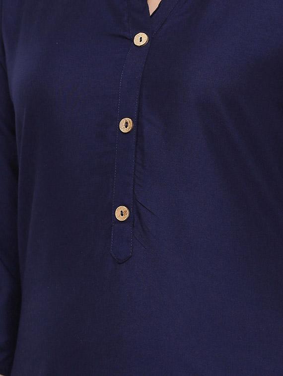 solid straight kurta - 17112050 - Zoom Image - 4