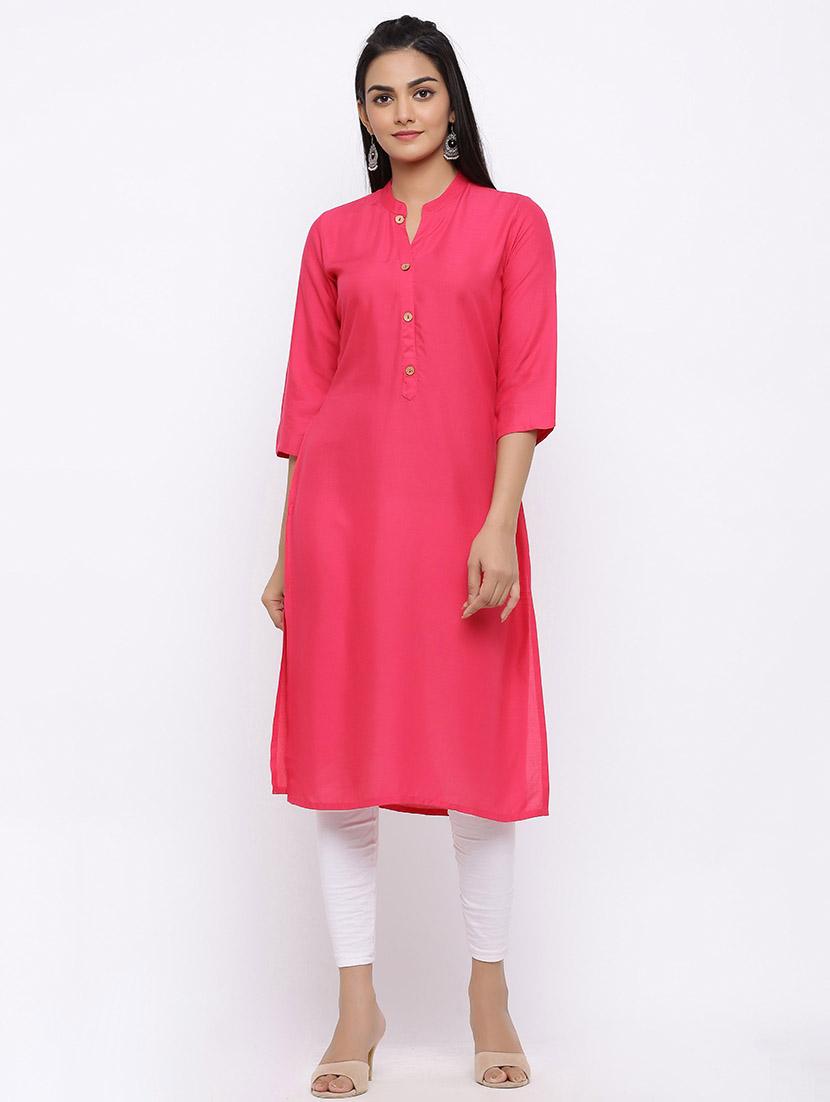 solid straight kurta - 17112056 - Zoom Image - 1