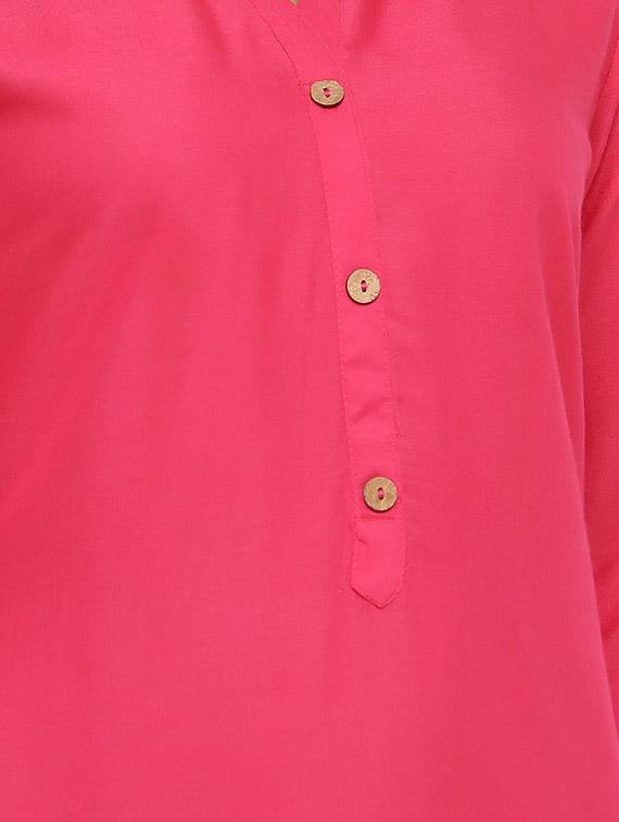 solid straight kurta - 17112056 - Zoom Image - 4