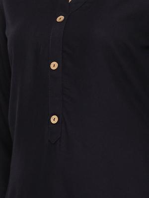 solid straight kurta - 17112058 - Standard Image - 4