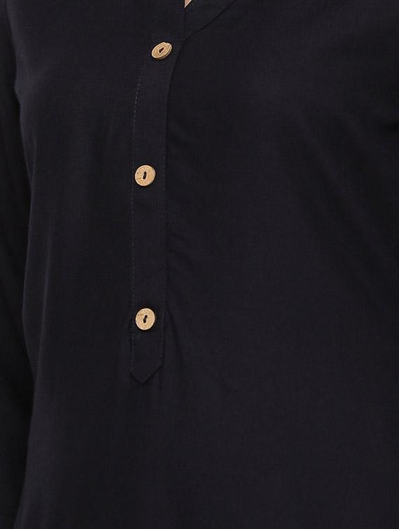 solid straight kurta - 17112058 - Zoom Image - 4