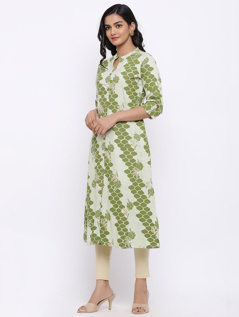 printed a-line kurta - 17112065 - Zoom Image - 2