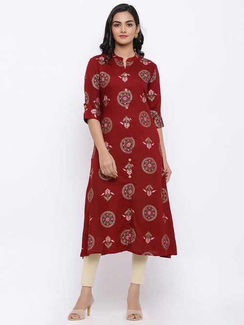 printed a-line kurta - 17112066 - Standard Image - 1