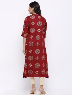 printed a-line kurta - 17112066 - Standard Image - 3