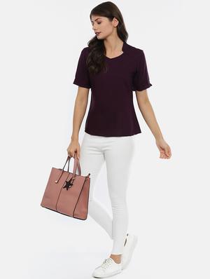 purple rayon regular top - 17112089 - Standard Image - 4