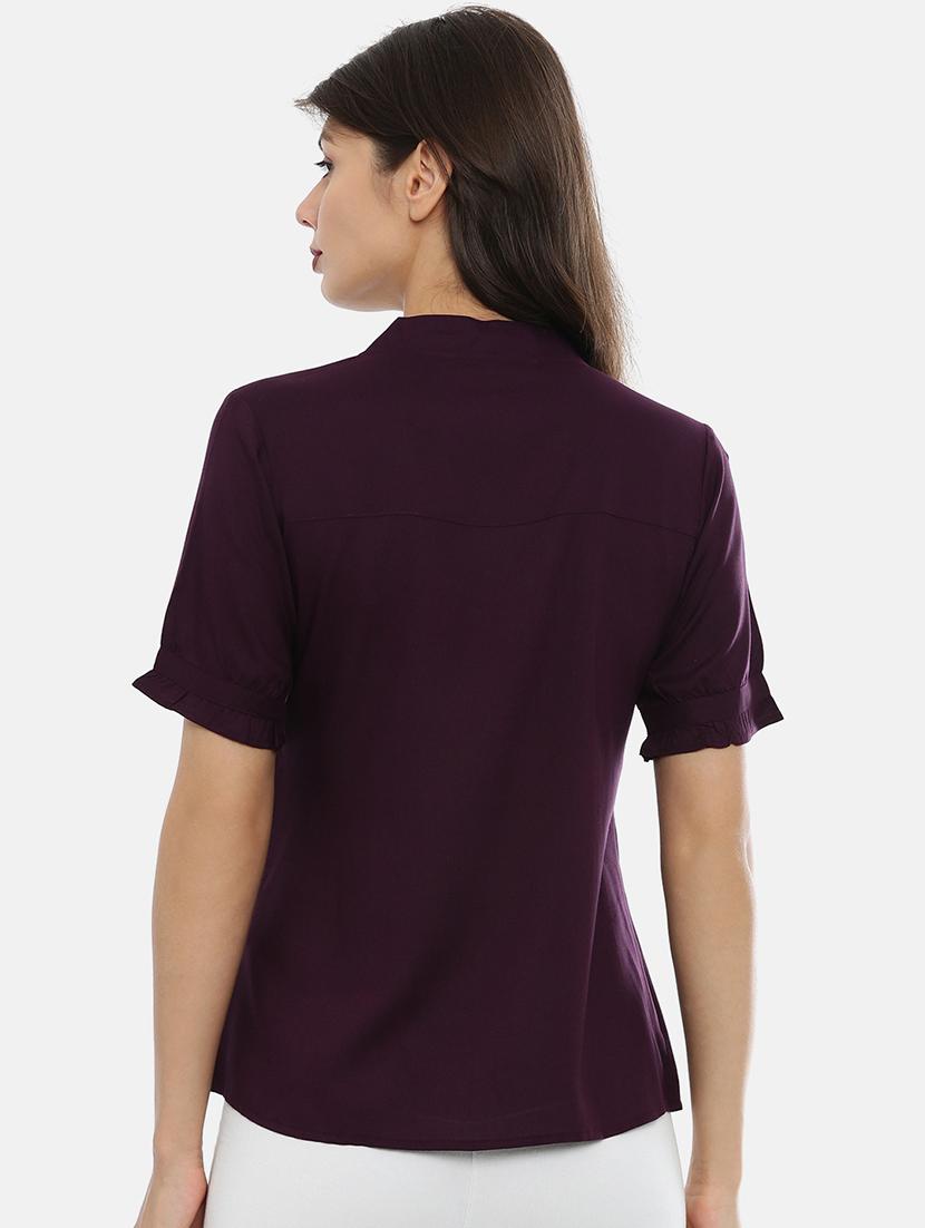 purple rayon regular top - 17112089 - Zoom Image - 3