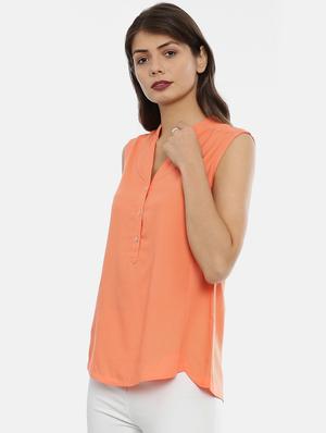 orange rayon regular top - 17112094 - Standard Image - 2