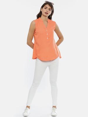 orange rayon regular top - 17112094 - Standard Image - 4