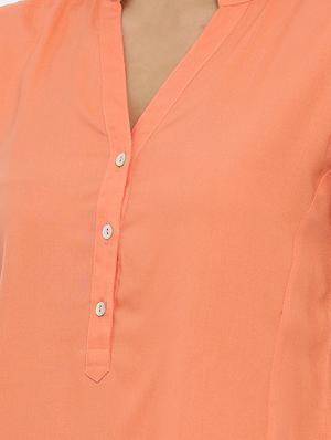 orange rayon regular top - 17112094 - Standard Image - 5
