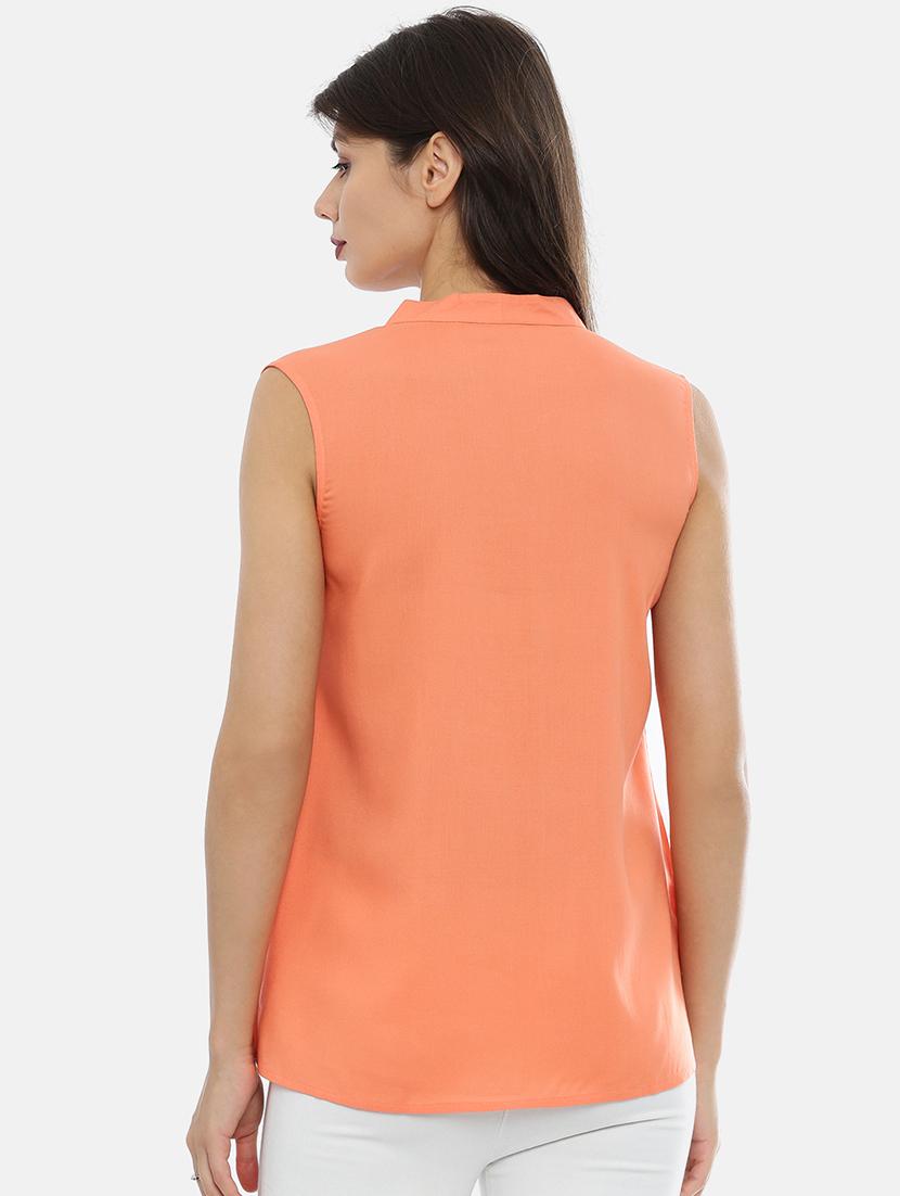 orange rayon regular top - 17112094 - Zoom Image - 3