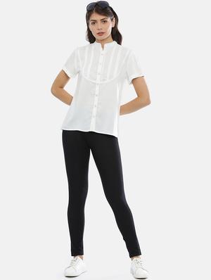 white rayon regular top - 17112107 - Standard Image - 4