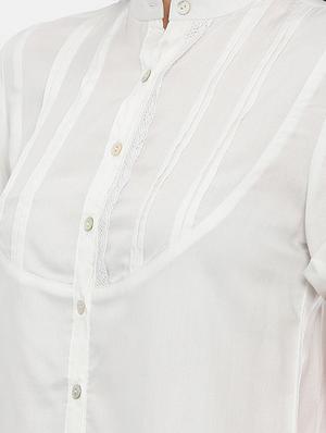 white rayon regular top - 17112107 - Standard Image - 5