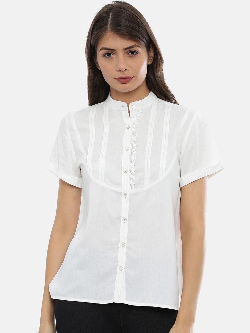 white rayon regular top - 17112107 - Zoom Image - 1
