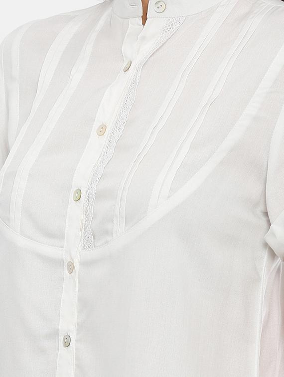 white rayon regular top - 17112107 - Zoom Image - 5