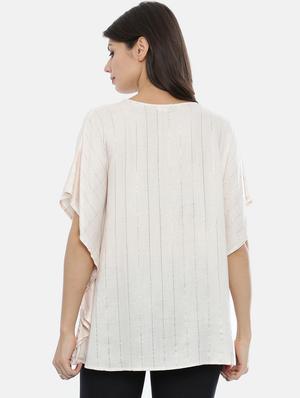 cream rayon regular top - 17112117 - Standard Image - 3