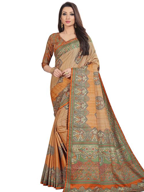 printed baluchari saree with blouse - 17112123 - Standard Image - 1
