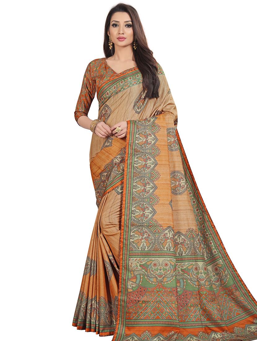 printed baluchari saree with blouse - 17112123 - Zoom Image - 1