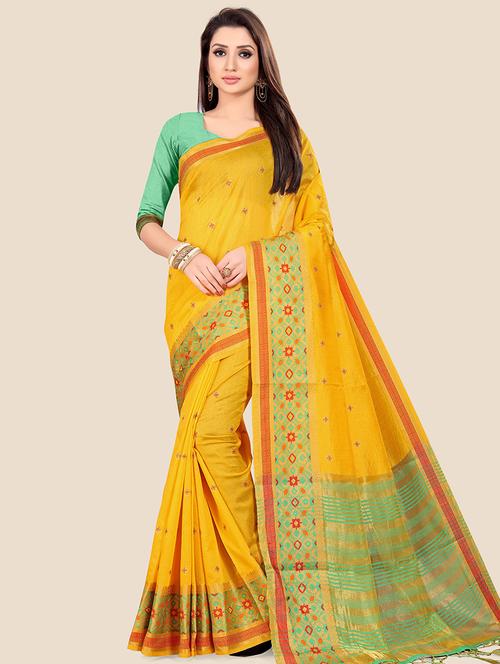bordered embroidered saree with blouse - 17112163 - Standard Image - 1