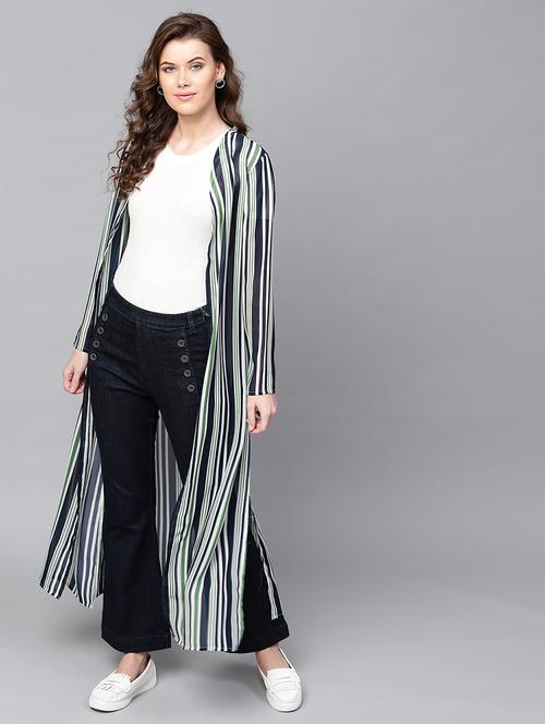 front open striped shrug - 17112168 - Standard Image - 1