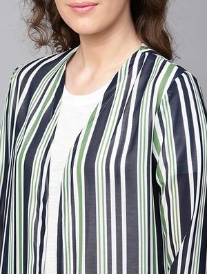 front open striped shrug - 17112168 - Standard Image - 4