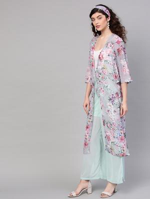 tie up floral shrug - 17112169 - Standard Image - 2