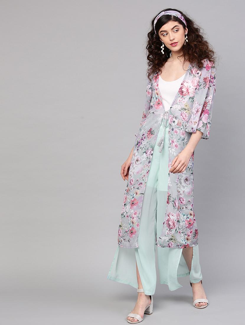 tie up floral shrug - 17112169 - Zoom Image - 1