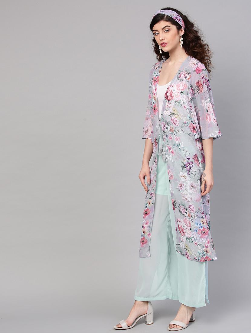 tie up floral shrug - 17112169 - Zoom Image - 2
