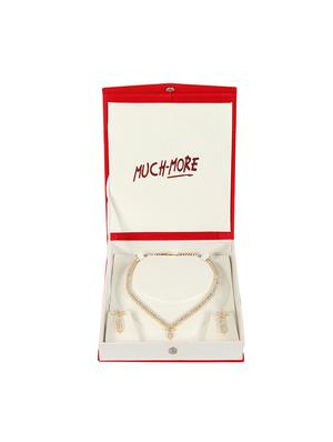 gold metal chain necklaces and earring set - 17112186 - Standard Image - 4