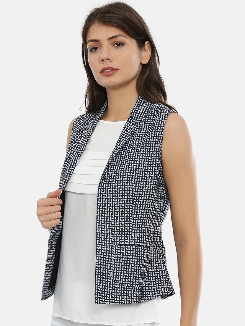 lapel neck printed summer jacket - 17112220 - Zoom Image - 2