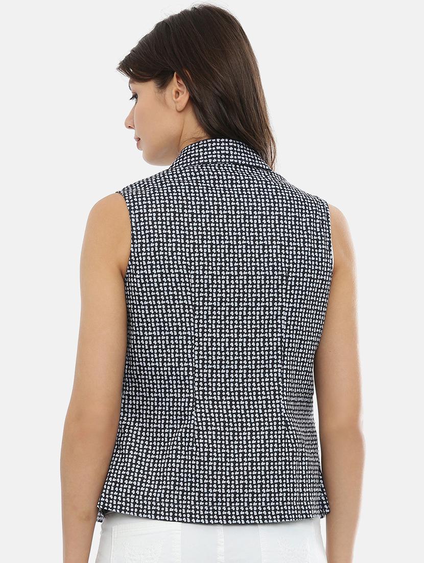 lapel neck printed summer jacket - 17112220 - Zoom Image - 3