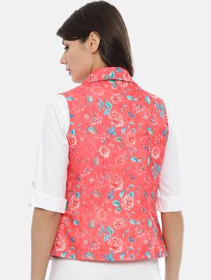 lapel neck floral summer jacket - 17112221 - Standard Image - 3