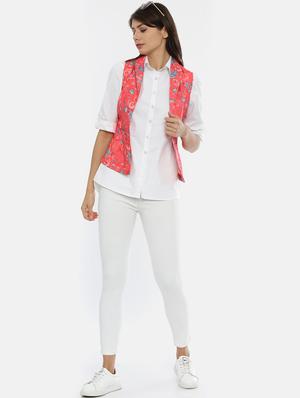 lapel neck floral summer jacket - 17112221 - Standard Image - 4
