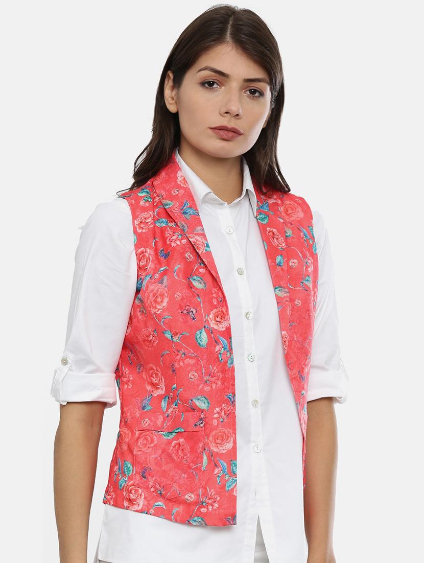lapel neck floral summer jacket - 17112221 - Zoom Image - 2