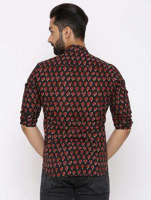 black floral print casual shirt - 17112549 - Standard Image - 3