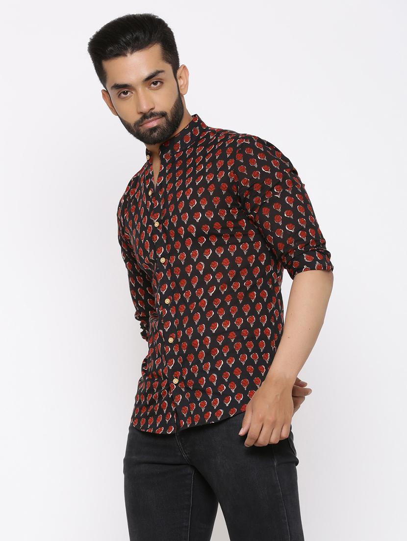 black floral print casual shirt - 17112549 - Zoom Image - 2