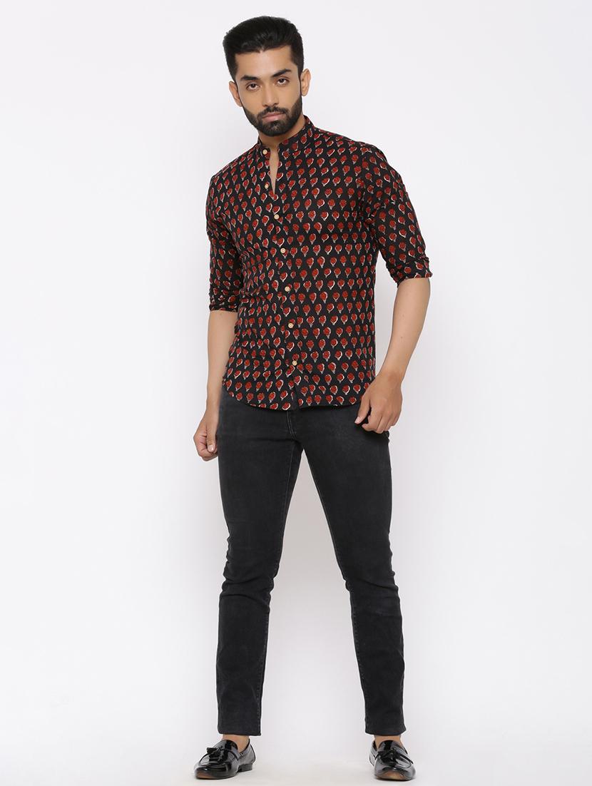 black floral print casual shirt - 17112549 - Zoom Image - 4