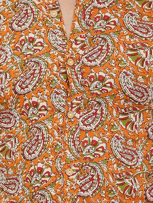 orange paisley print casual shirt - 17112555 - Standard Image - 5