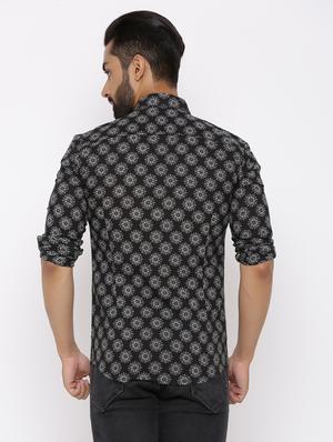 black floral print casual shirt - 17112557 - Standard Image - 3